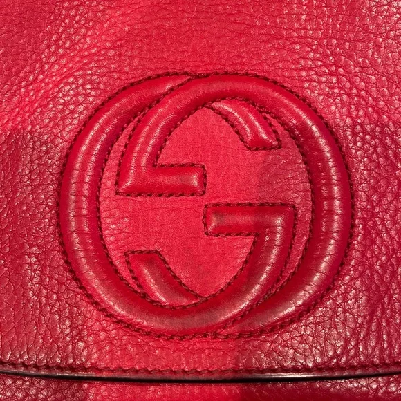 Gucci Soho 100% 💯 authentic red crossbody/ shoulder bag w gold chain - Picture 11 of 16
